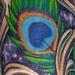 tattoo galleries/ - Aries symbol, peacock feather and outer space